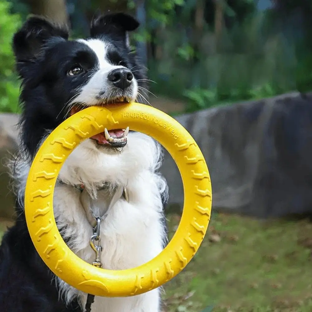 Dog Ring Toys Indestructible Chewing Flying Floating Training Tools Fetch for Small Medium Large Dogs Training Ring Puller
