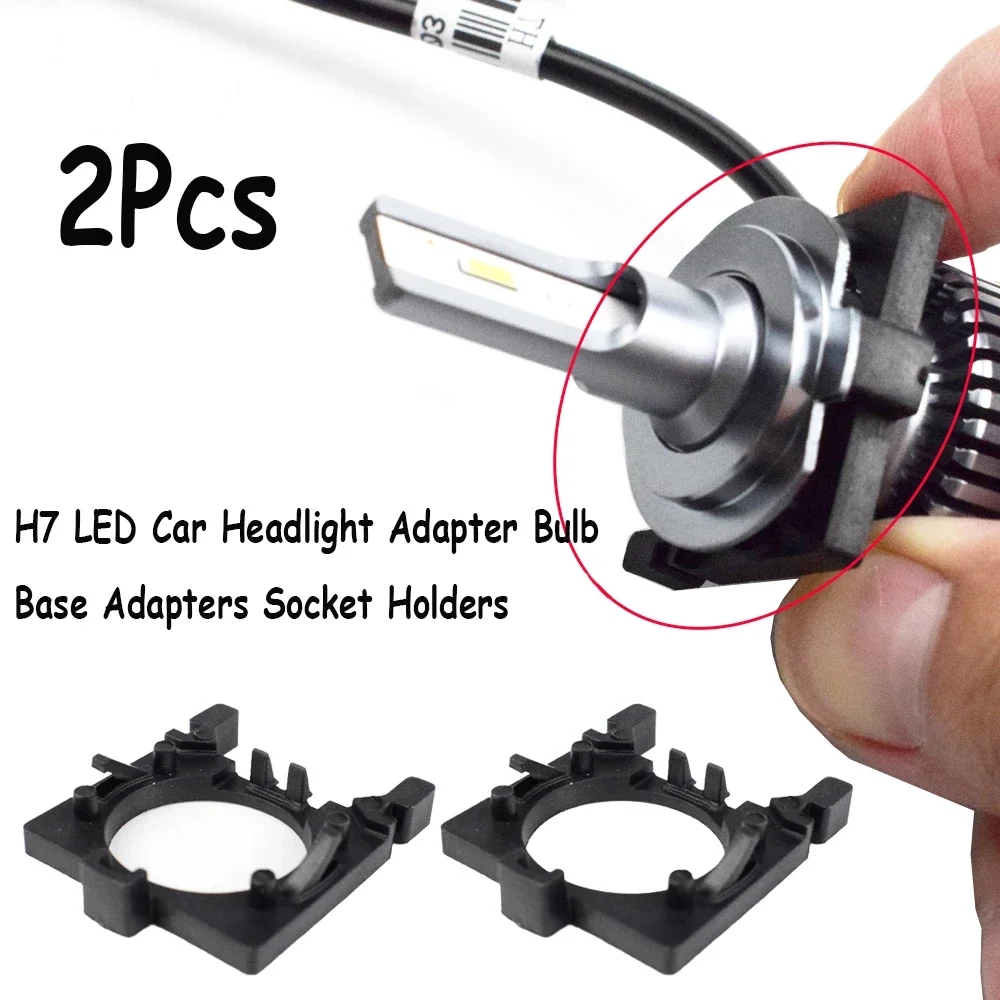 2Pcs For Ford Focus Fiesta Low Beam for Mondeo Headlamp Retainer H7 LED Car Headlight Adapter Bulb Base Adapters Socket Holders