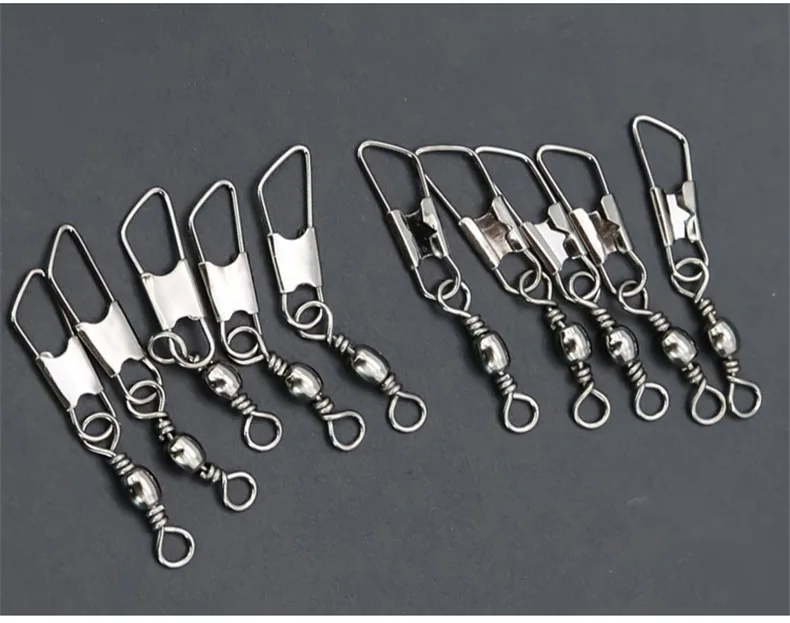 12 Größe 50 teile/paket Wirbel Angeln Stecker Pin Lager Rollwirbel Snap Fastlock Clips Angelhaken Angelgerät Zubehör – Detail 8