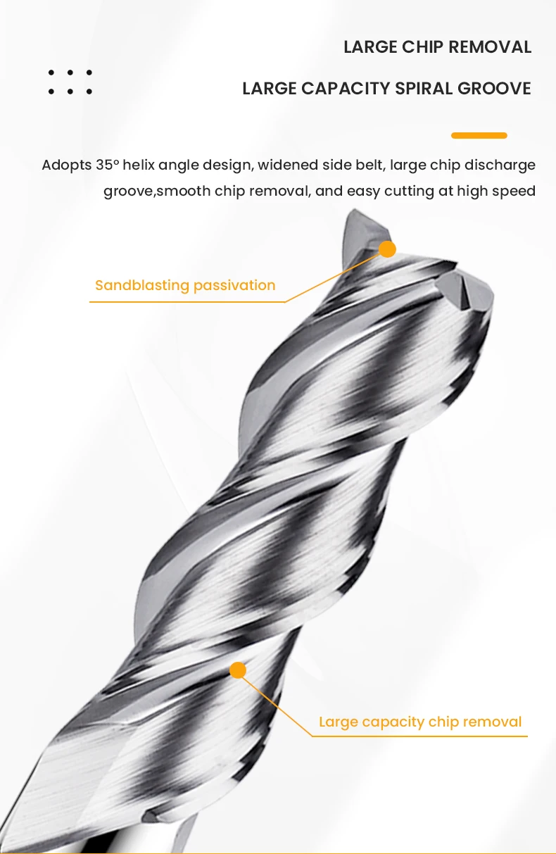 Azzkor TGY-HRC55 3-Flöten-Farbkreis Flach fräser Wolfram stahl karbid für Aluminium fräser CNC Machin Schaft fräser Werkzeuge – Detail 8