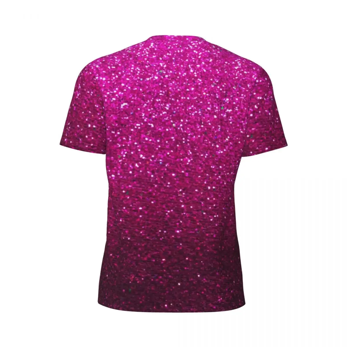 Metallic Glitter Print T Shirt Mens Pink Ombre Sparkles Y2K Casual Sports T Shirts Summer Novelty Tees Custom Plus Size Tops