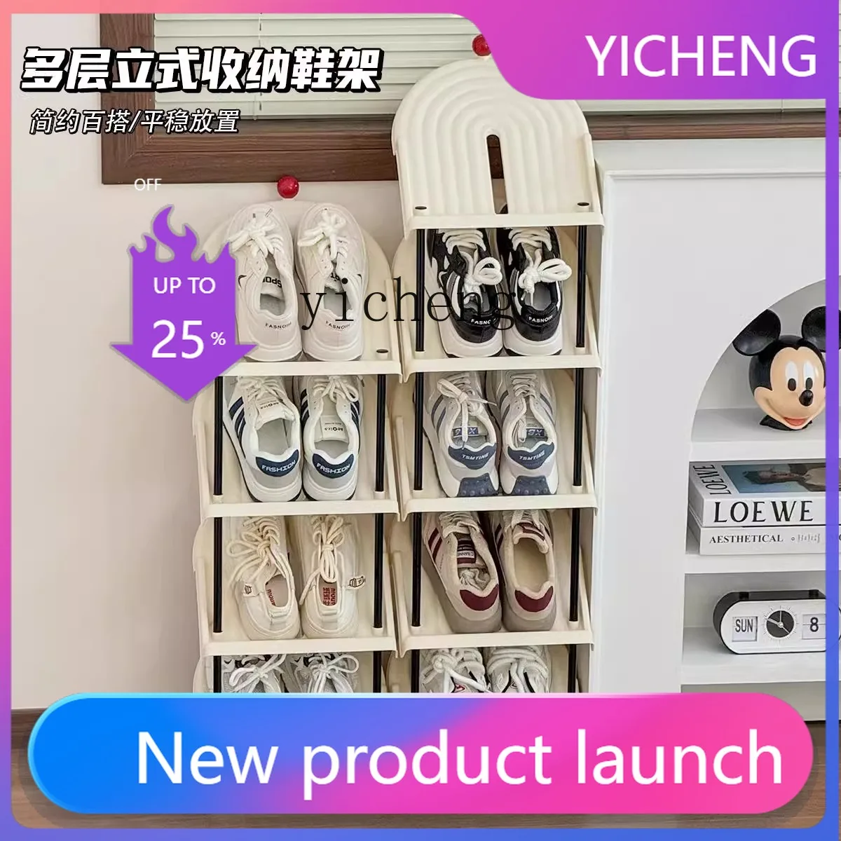 

LYY Shoe Rack Multi-layer Household Doorway Simple Small Shoe Cabinet Indoor Bathroom Slipper Storage Rack