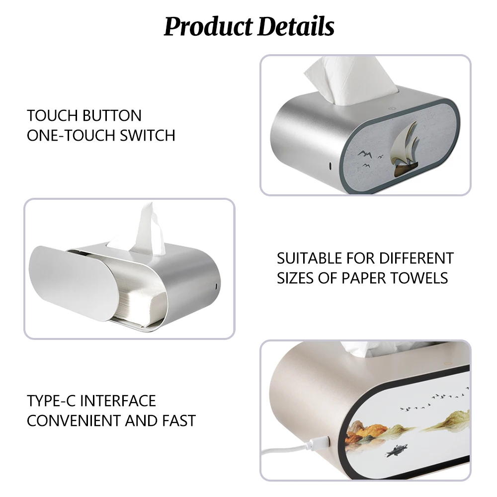 Коробка для салфеток, световая роспись, ночники, перезаряжаемая настольная лампа с бесступенчатым затемнением и 3-цветной яркостью для бумажной коробки для спальни