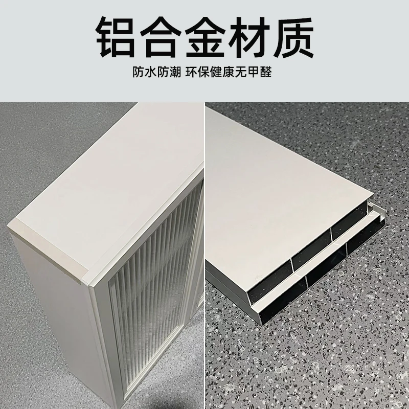 Waterproof aluminum alloy transparent glass door wall cabinet Multi-layer wall cabinet bathroom wall storage cabinet