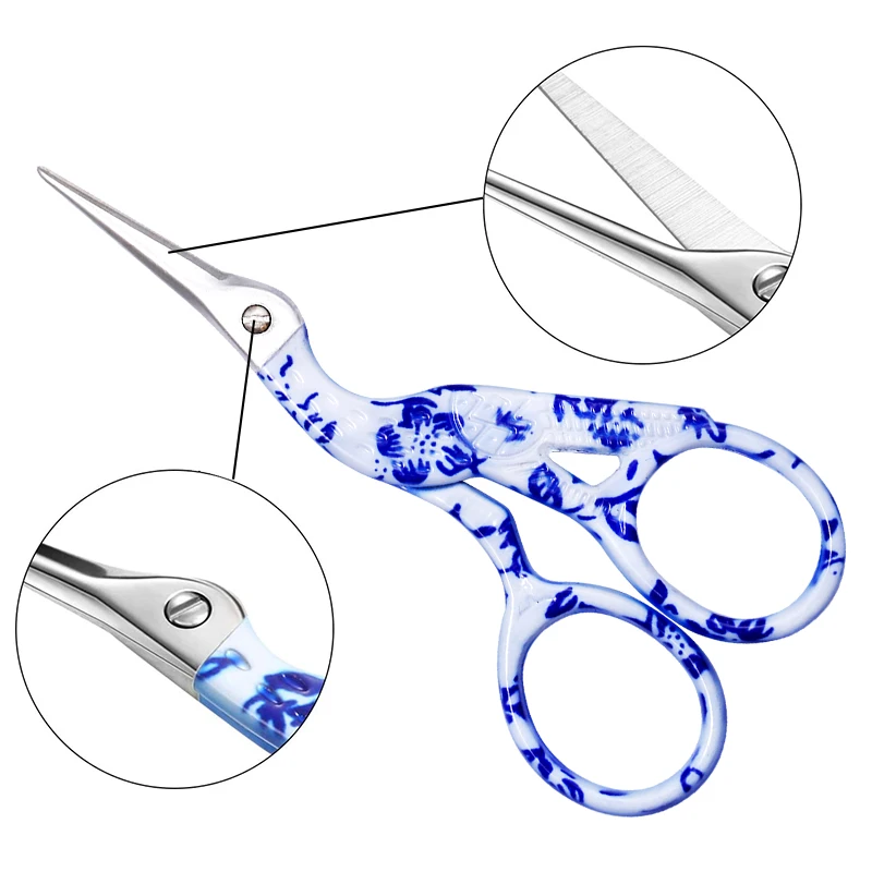 1Pcs Vintage Stainless Steel Crane Shape Scissors Cross-stitch Tailor\'s Scissors Home DIY for Fabric Sewing Accessories Tools