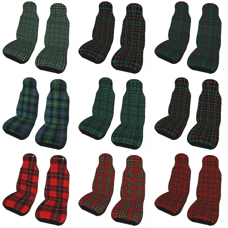 Modern Tartan Plaid Car Seat Covers Universal Fit for Any Car Truck Van RV SUV Geometric Gingham Bucket Seats Protector Covers