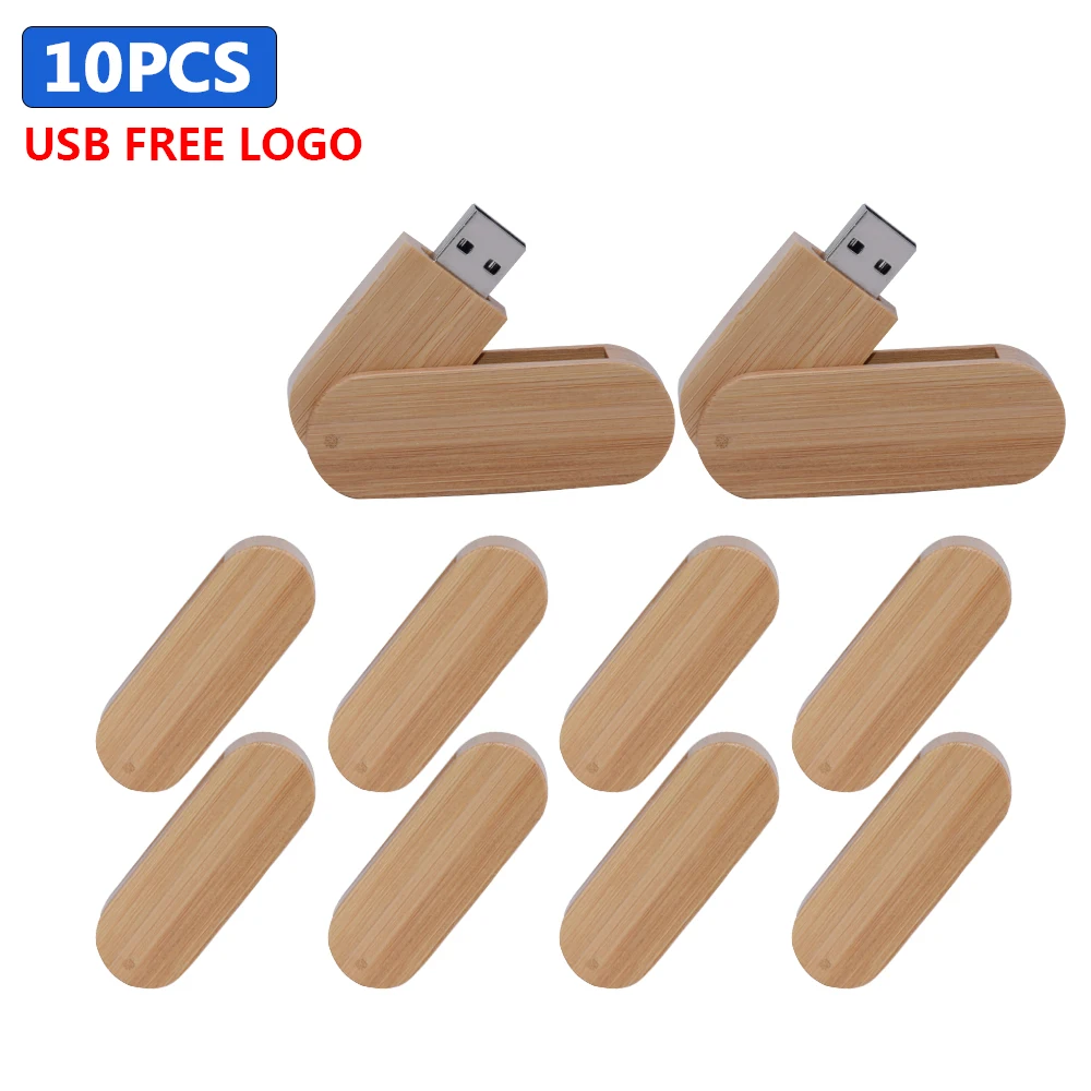 

10pcs Custom Logo Wooden USB2.0 Flash Drive Natural Wood Pendrive4GB 16GB 32GB 64GB 128G Pen Drive Memory Stick Photography Gift