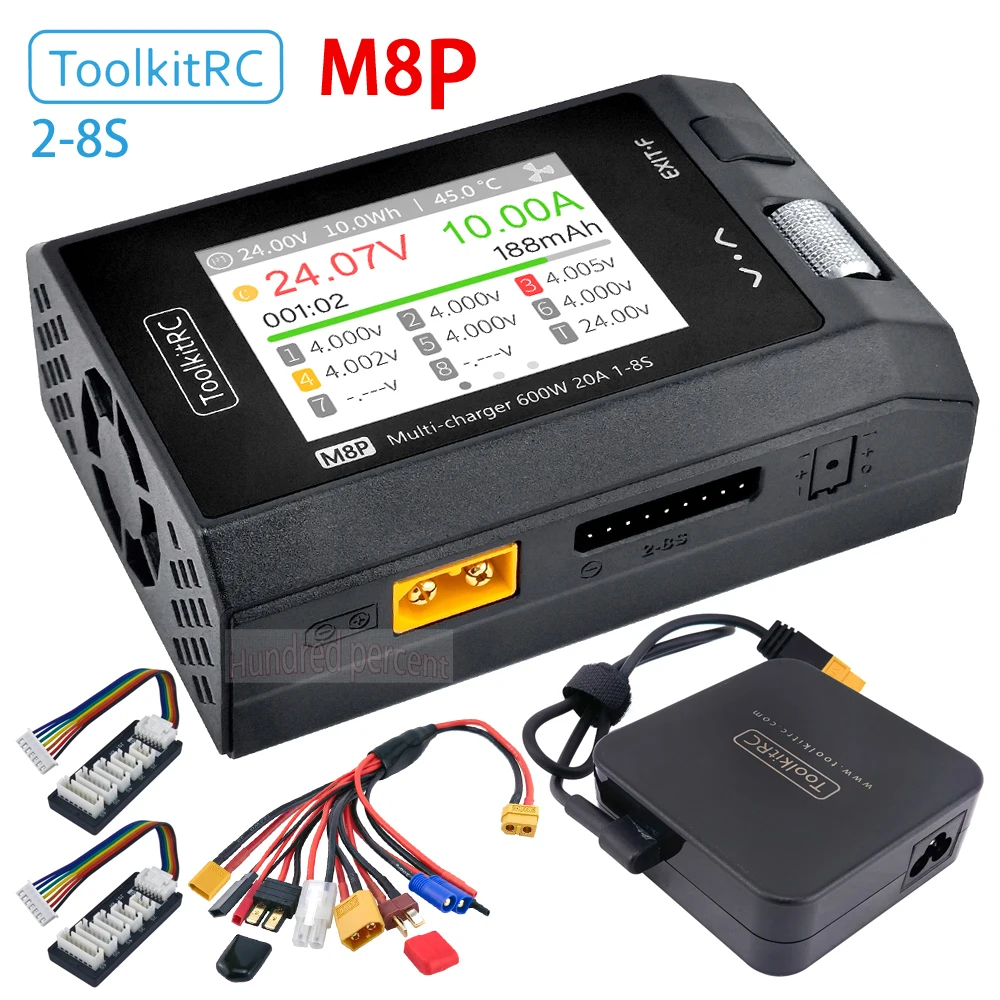 3333331: ToolkitRC M8P M8S Yenilenmiş 600W 20A DC Dengeli Şarj Cihazı ve Deşarj Cihazı