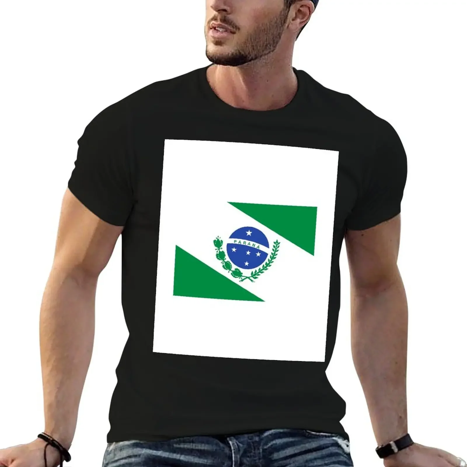 Paraná state flag, Brazil T-Shirt Personalized t-shirt blacks funny costumes vintage mens t shirts casual stylish