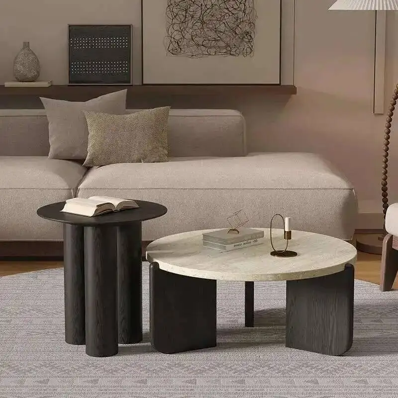 Novo hotel nórdico entrada mesa de chá mesas de café designer moderno mesa de centro redonda de mármore para sala estar móveis casa