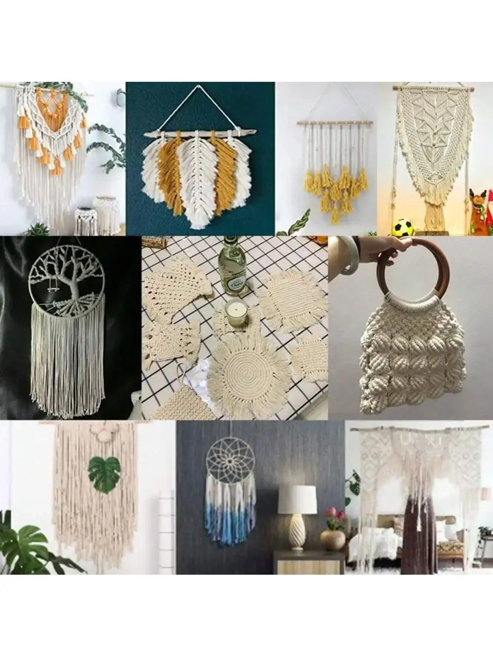 10 Meter Makramee-Schnur Seil Natürliche Baumwolle Makramee Gedrehte Kordel Geflochtenes Handwerk DIY Heimtextilien Weihnachten – Detail 5