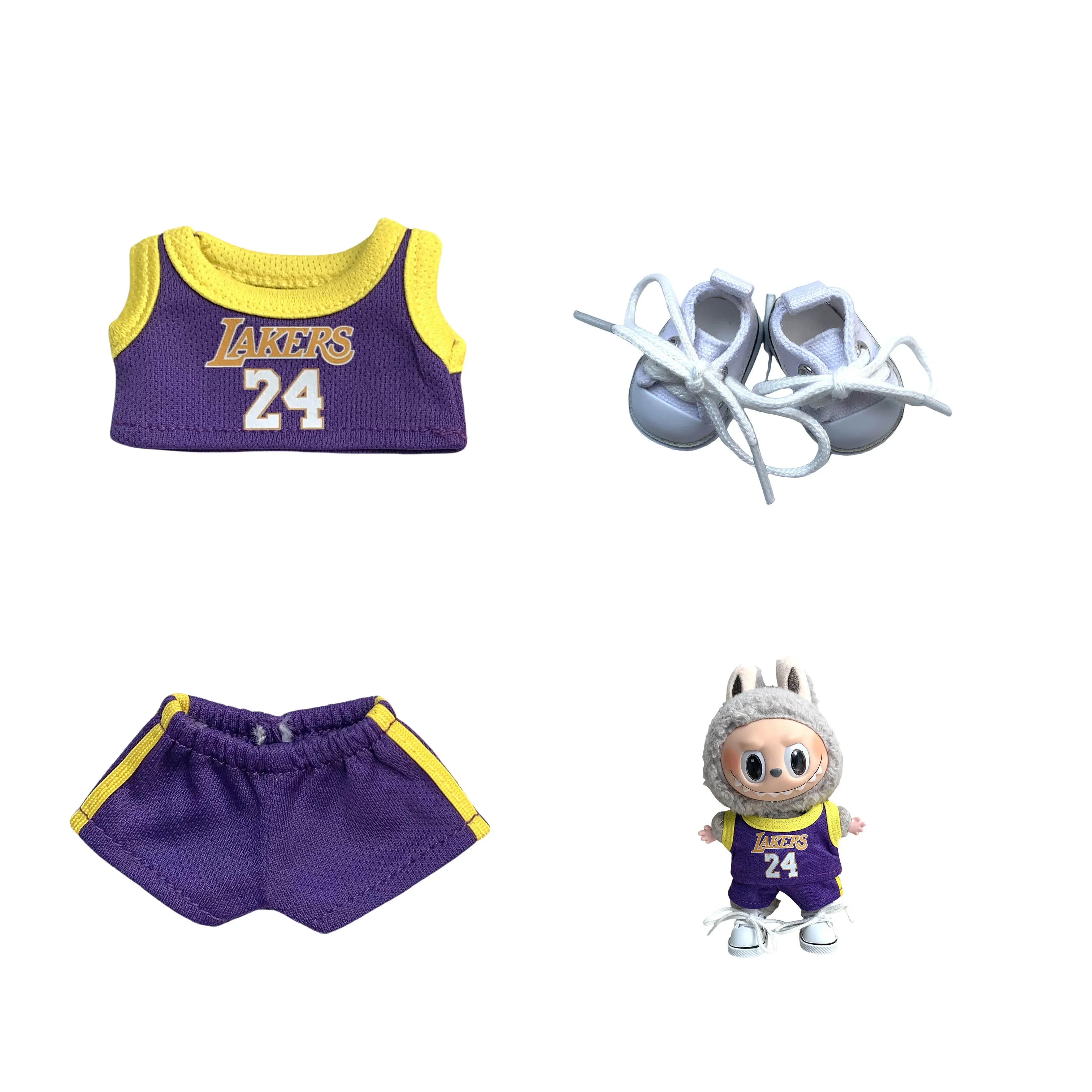 Clothes for Labubu  Basketball Player Clothing Kawaii Mini Plush Doll Clothes Doll Cute Athlete Idol Doll Accessories image 6