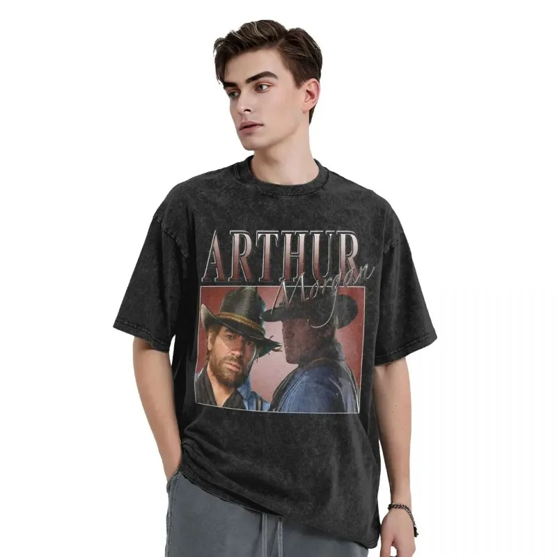 Arthurs Morgans T Shirt Summer Popular Games Y2K Fun T Shirts 2024 Cotton Popular Tee Shirt For Male Short-Sleeve Printed Tees