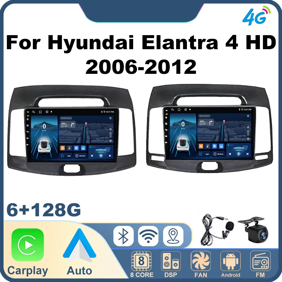 

Android Auto Car Radio Wireless Carplay for Hyundai Elantra 4 HD 2006-2012 WIFI Navigation GPS BT 4G Net 2din Auto Smart Systems