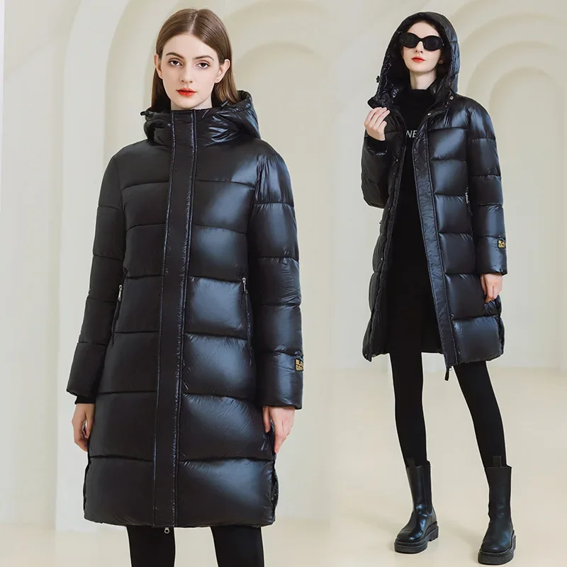 Women's Winter Parka Waterproof Windproof and Stain Resistant Cotton-padded Clothes Zippers Coat Detachable Hat Women Clothing