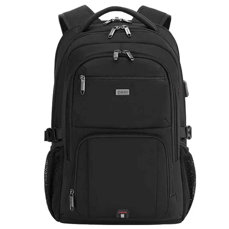 Business Laptop Backpack Polyester Fiber 16 Inch Computer Bag Pure Color Men's Shoulder Bag