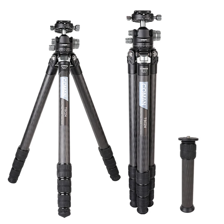 

TSC Hussar Series TSC34A40 Carbon Fiber Professional Tripod CNC Precision Portable With Add-on Center Column