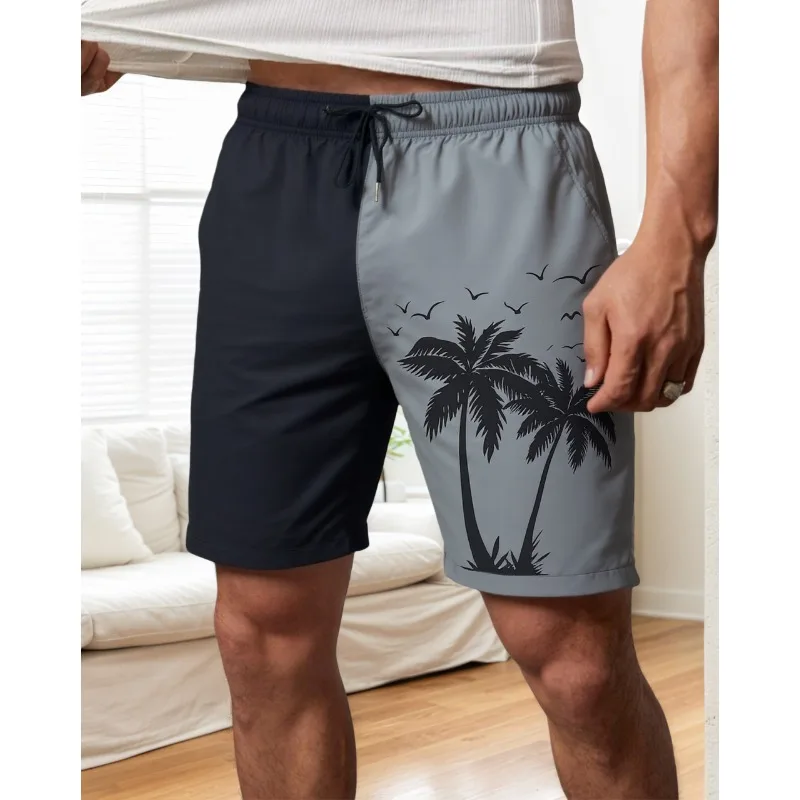 Summer Hawaiian Beach Shorts Men Holiday Casual Colorful Plaid Print Sportswear Quick Drying Trunks Ice Shorts Hawaii Swimsuit