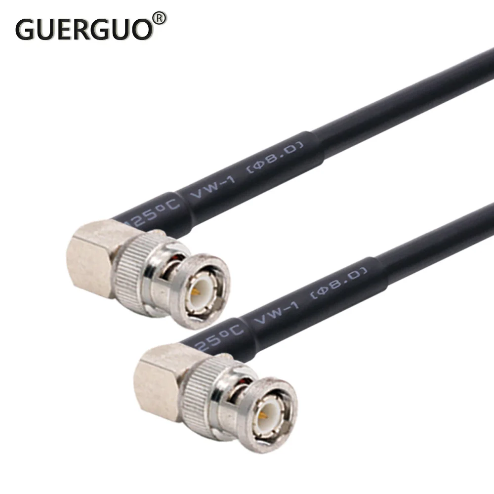 

Right Angle BNC Male to Male Adapter RF Coax RG174 RG58 RG316 Cable Cable 50 Ohm for Video Camera System Extension Pigtail Cord