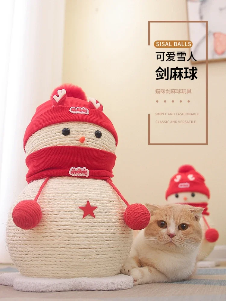 

Christmas cat scratching board, snowman cat scratching column, climbing frame, scratching ball, self-hi grinding claw cat toy