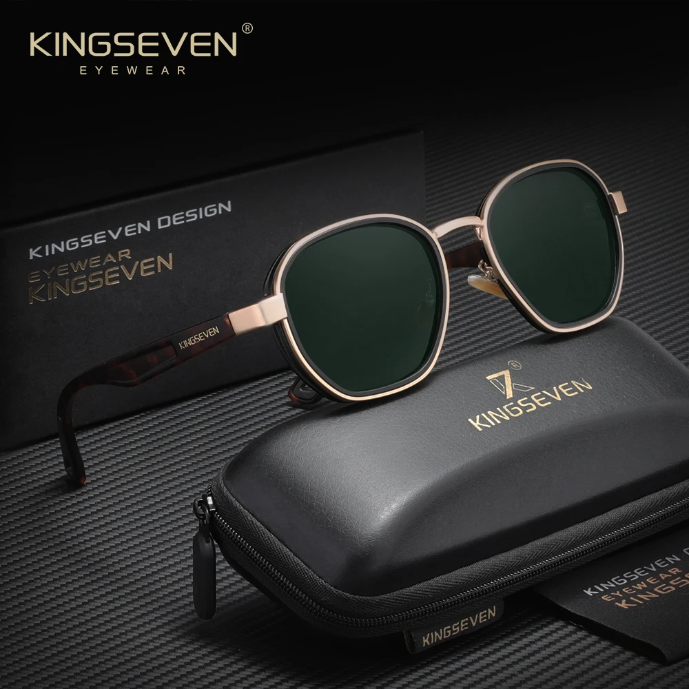 

KINGSEVEN ретро женские солнцезащитные очки женские уличные очки для вождения в круглой оправе винтажные поляризационные UV400 мужские повседневные очки