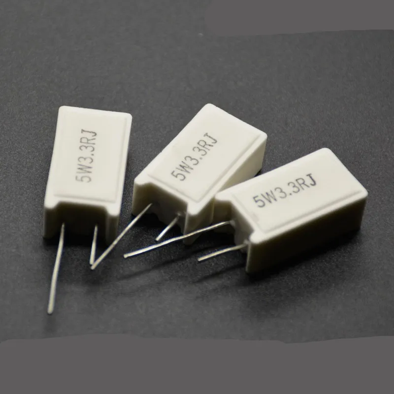 10pcs RX27-5 SQM Vertical Cement Resistor resistance 5W 0.02R-150K Ohm Ceramic Copper foot