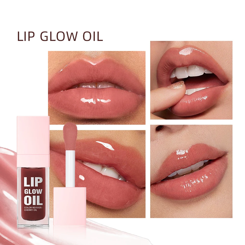 Mirror Water Lip Glow Oil Long-lasting Waterproof Crystal Jelly Oil Lip Tint Moisturizing Non-stick Cup Lip Oil Care Cosmetics