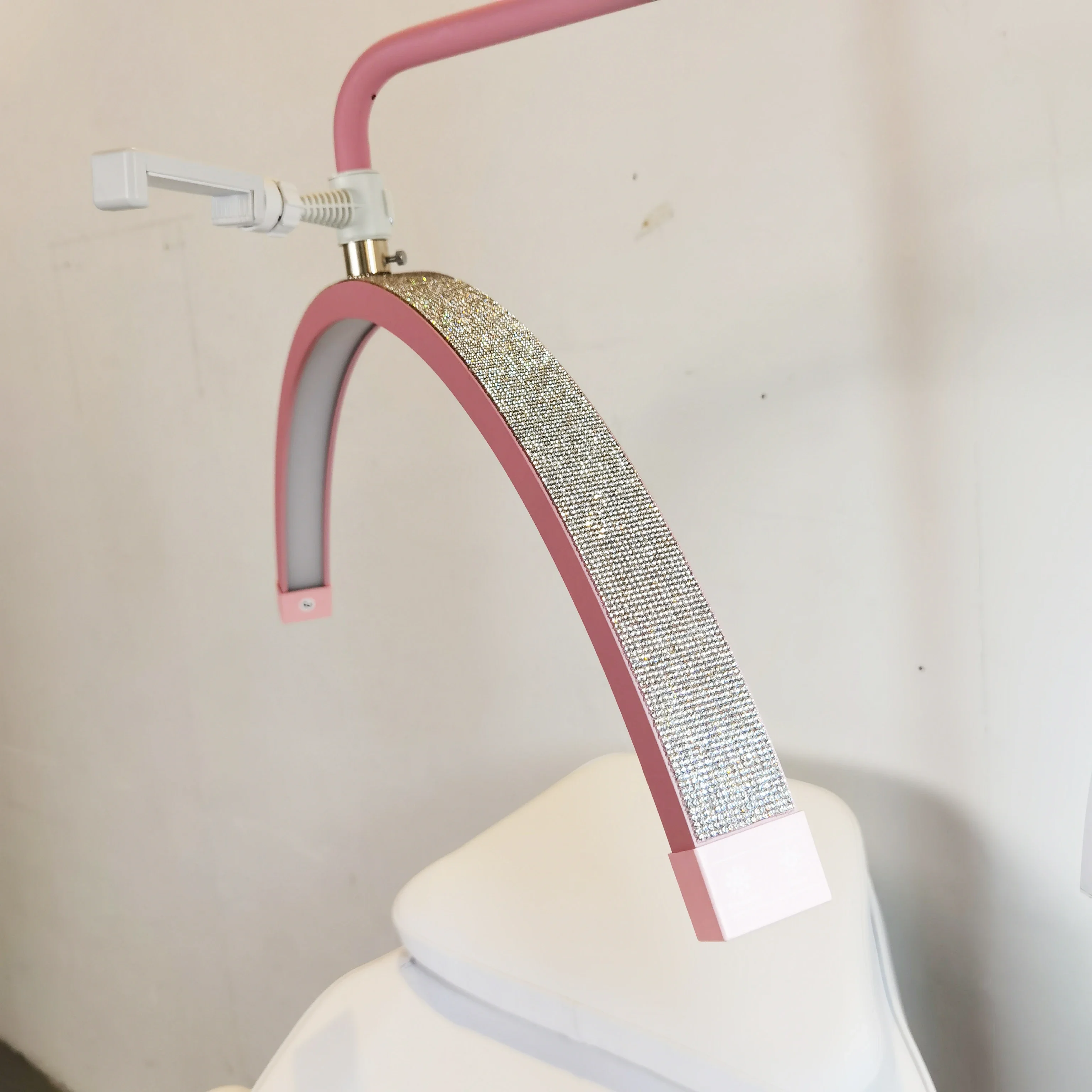

HOT 48W LED Half Moon Light Badazzled Lamp Floor Lash Lamp With Rhinestone For Eyelash Photographic Lighting