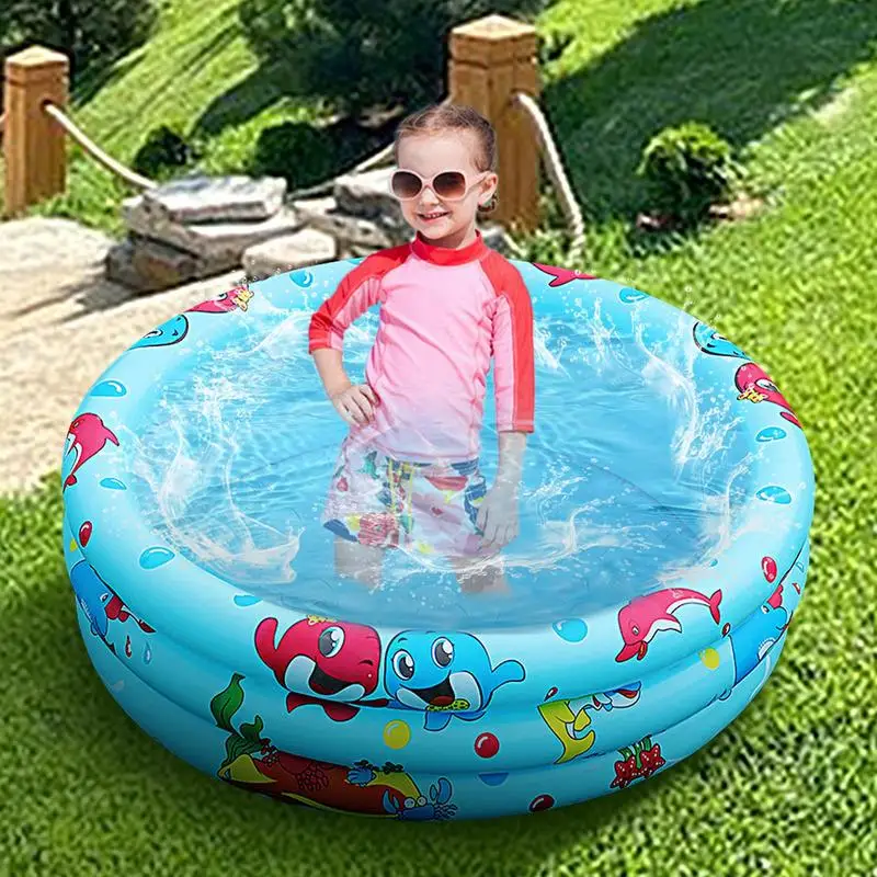 Circular Swimming Pool Kiddie Swimming Pool Three-Layer Kiddie Toddler Outdoor Pool Design Quick Drainage For Girl/Boy Outdoor