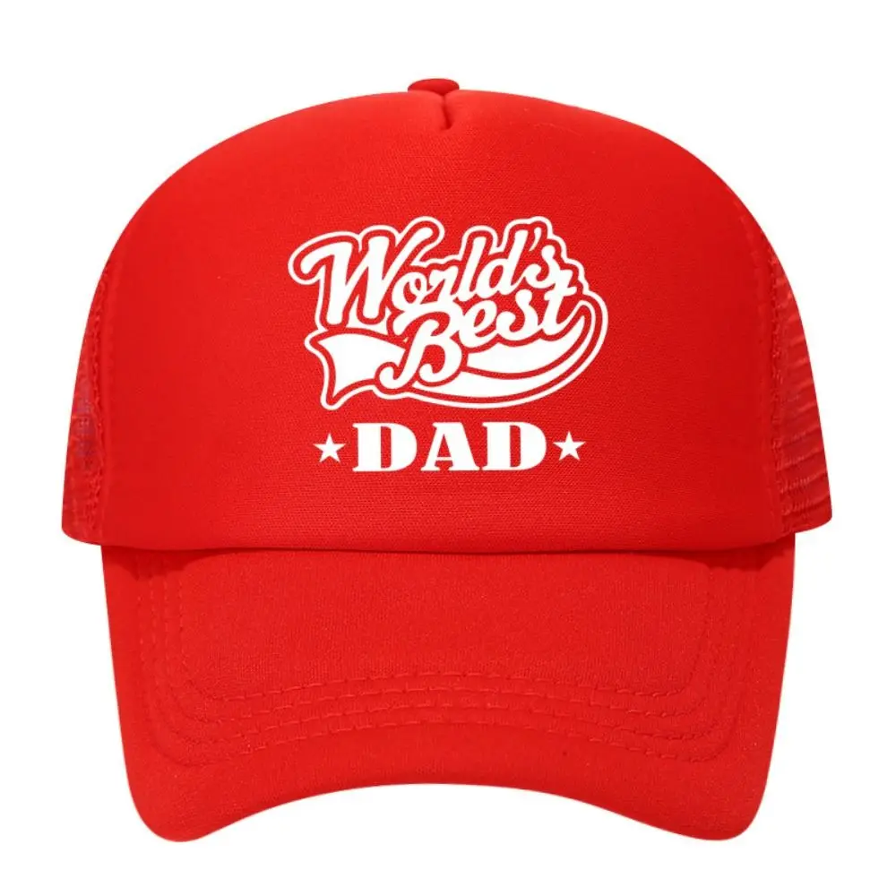หมวกเบสบอลสำหรับคุณพ่อที่ดีที่สุดในโลกแบบปรับได้หมวกกันแดดแบบวินเทจระบายอากาศได้หมวกเบสบอลตาข่ายฮิปฮอป
