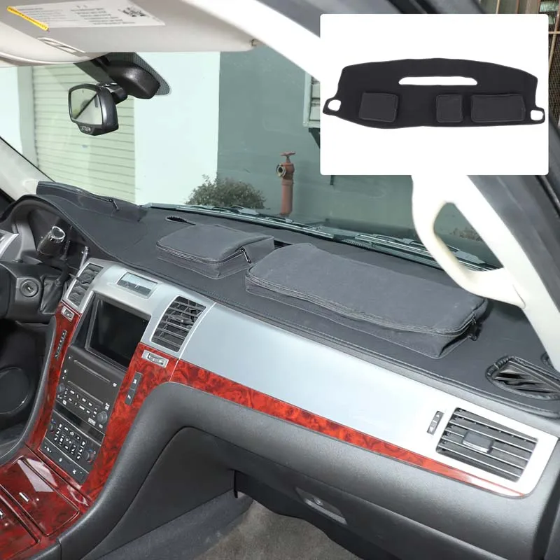 لكاديلاك إسكاليد 2007-2014 جلد الغنم لوحة سيارة المنظم حصيرة تخزين الوسادة تستيفها المنظم اكسسوارات