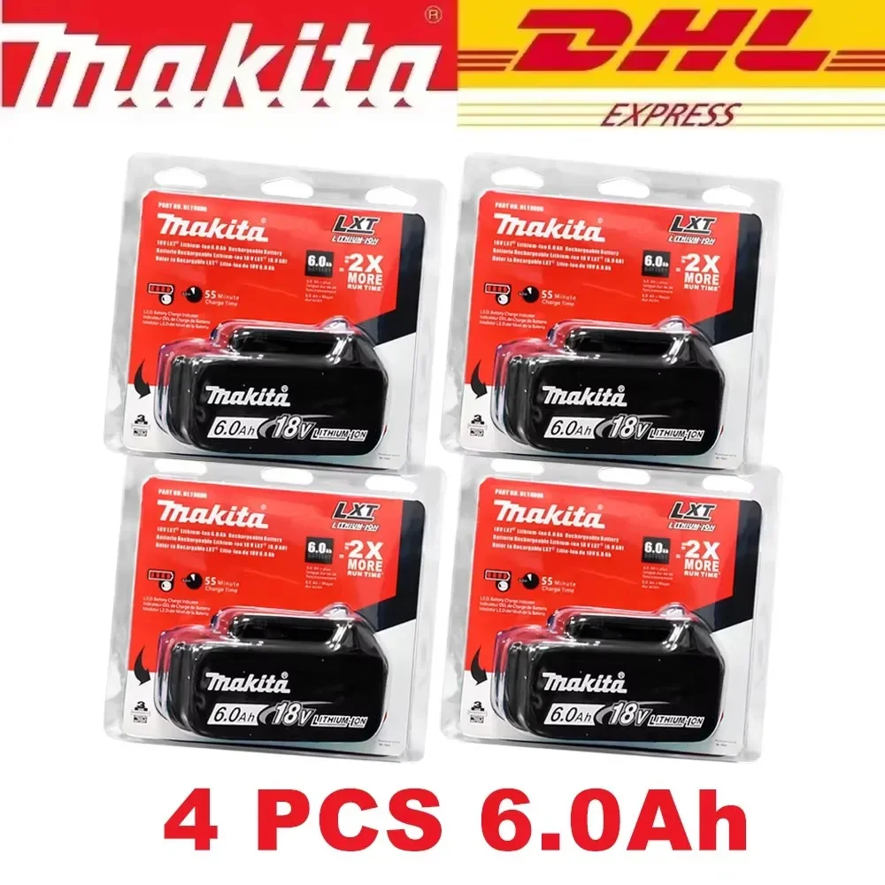 

100% Original Makita Battery, 6.0Ah 18V Rechargeable Battery for DHP489 DGA404 DDF487 DTD173 HR140D Makita 18V Power Tool