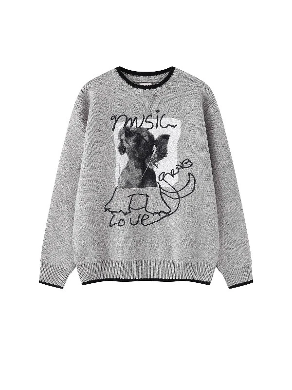 

Повседневный свитер с надписью American Sle Dog, мужской свободный вязаный длинный свитер све, теплый осенний модный свитер свободного покроя