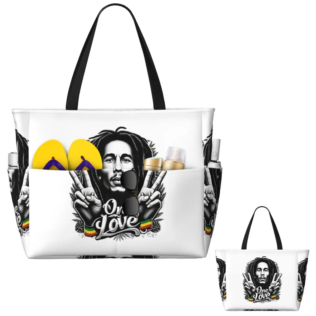 Bob Marley Reggae Beach Tote Bag Sport Gym Yoga Duffle Large Tote Bag Women Travel Bag Fitness bag