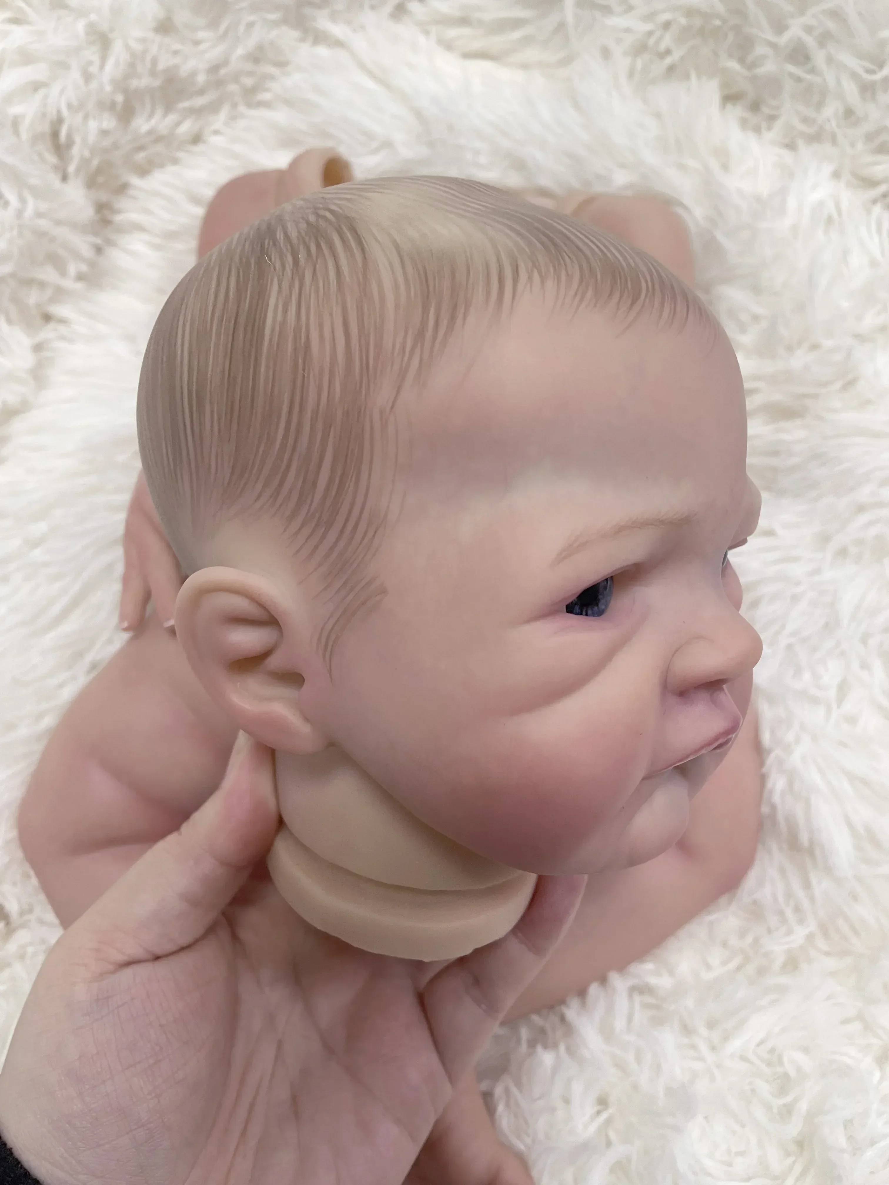 19inch Reborn Doll Kit August Awake Unfinished Already Paited DIY Parts with Cloth Body and Eyes