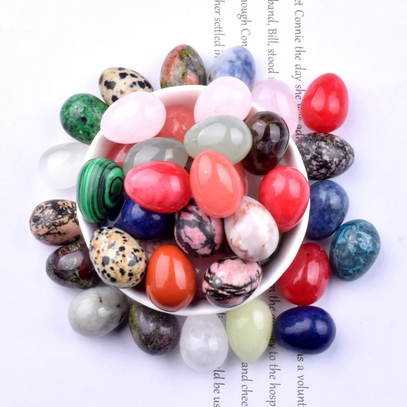 Natural Crystal Hand-Polished Gemstone Egg  Easter Halloween Festival Home Decor  Living Room Shelf Tabletop Ornament Craft Gift