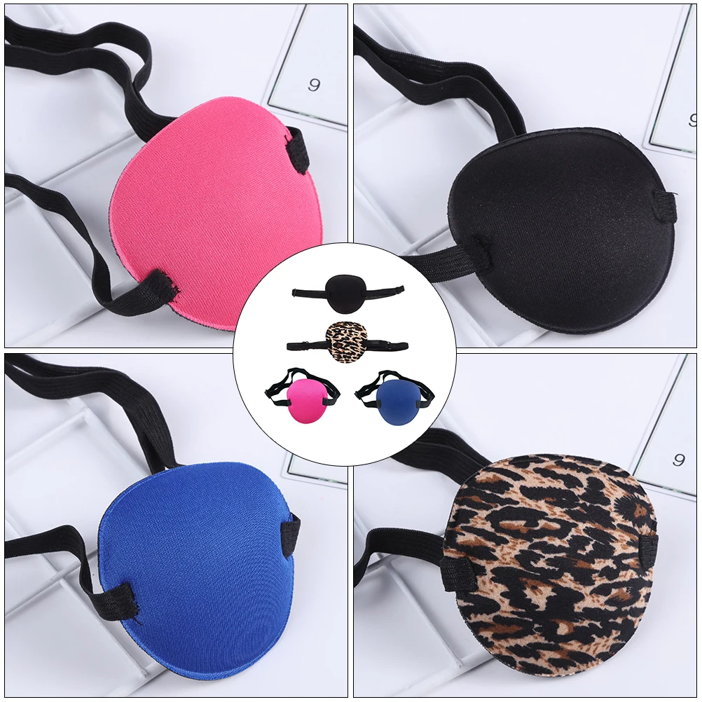 

4pcs Kids Eye Patch Children Mask Adjustable Strabismus Lazy Eye Pad Silk One Cover Halloween Light Blocking Comfortable