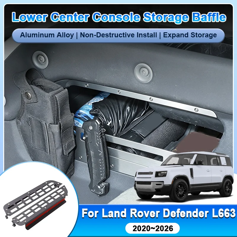 For Land Rover Defender L663 2020-2026 Storage Compartment Surround Divider Below The Center Console Gear Ghifter Accessories