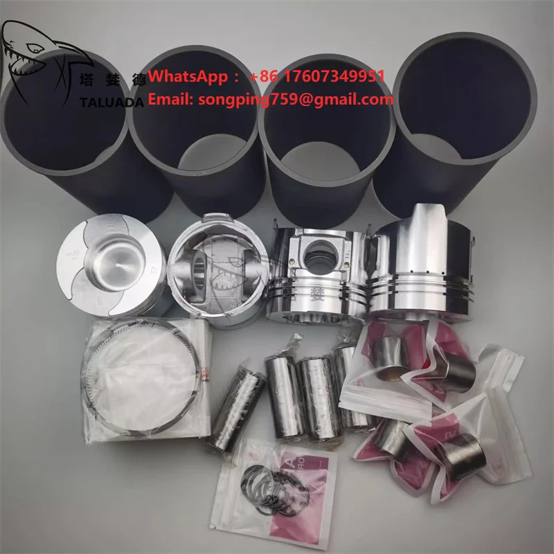 Full Engine Overhaul Repair Kit Cylinder Liner Bushing Piston Ring Pin Set Fit 6D105 6D107 Engine for Digger PC200-3