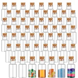 10ml Mini Plastic Bottles with Corks Tiny Clear Sand Art Bottles Wishing Vial for Wedding Birthday Party Decoration DIY Crafts
