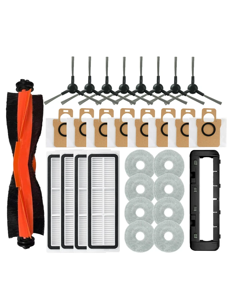Pièces et accessoires pour aspirateur Robot Xiaomi X20 Max / D109GL, brosse principale, brosse latérale, filtre Hepa, sac à poussière en tissu de vadrouille de remplacement