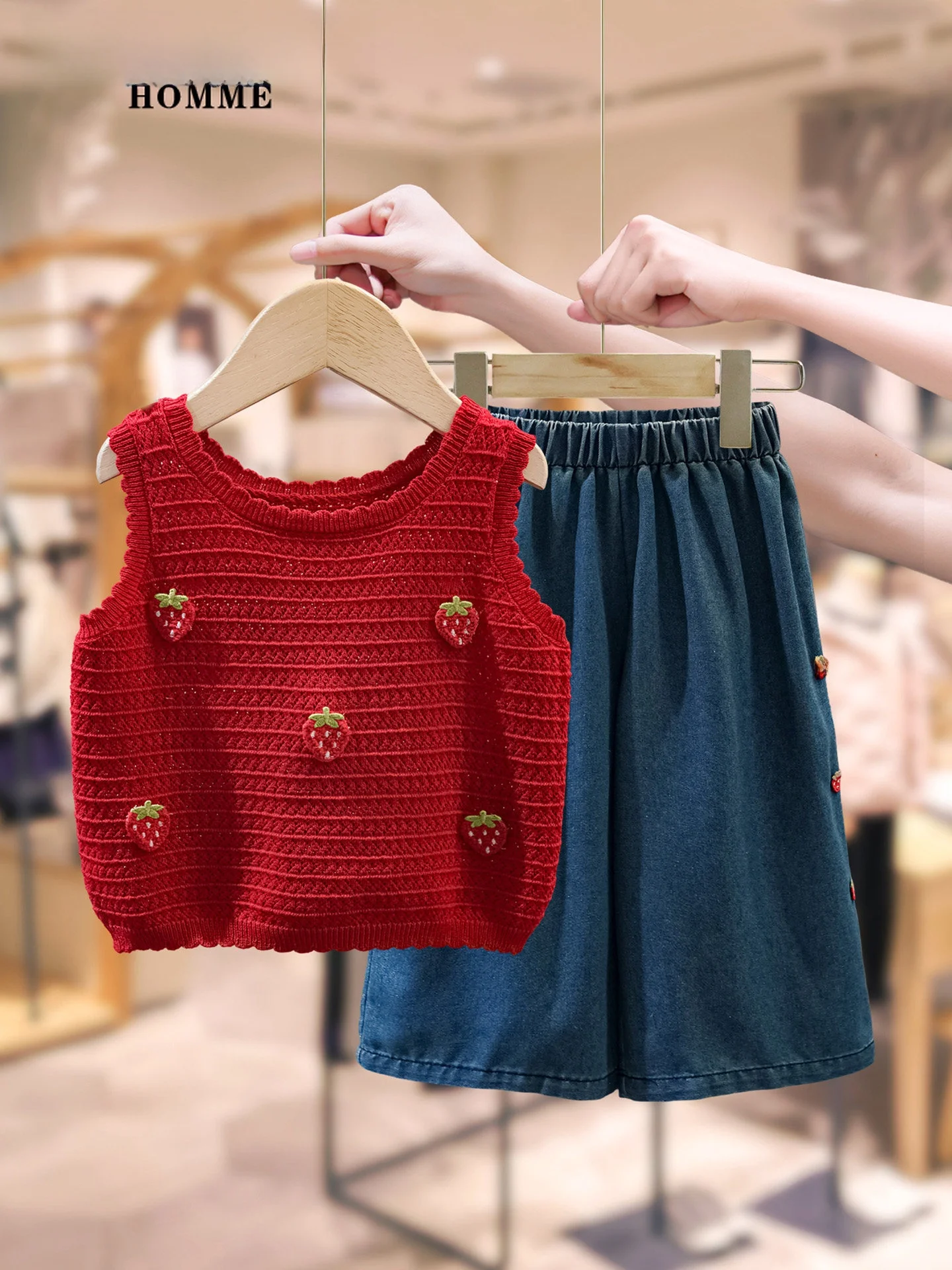 la-chapelle-girls-summer-knitted-vest-set-stylish-two-piece-suit-for-babies-and-kids-comfortable-breathable-lightweight-clothes