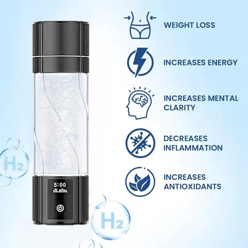 Hydrogen Water Cup Portable Electric Hydrogen Water Generator Bottle Titanium Quality Filter Rechargeable Healthcare Water Cup