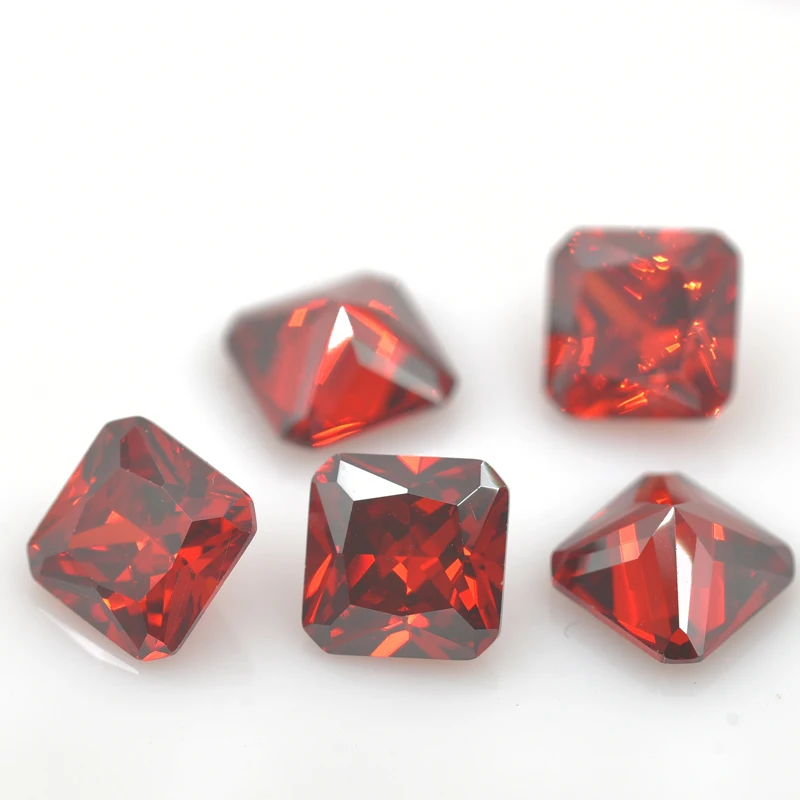 

3x3 ~ 20x20 мм AAAAA гранат квадратный форма восьмиугольника кубический цирконий CZ Камень Искусственный драгоценный камень для ювелирных изделий драгоценный камень