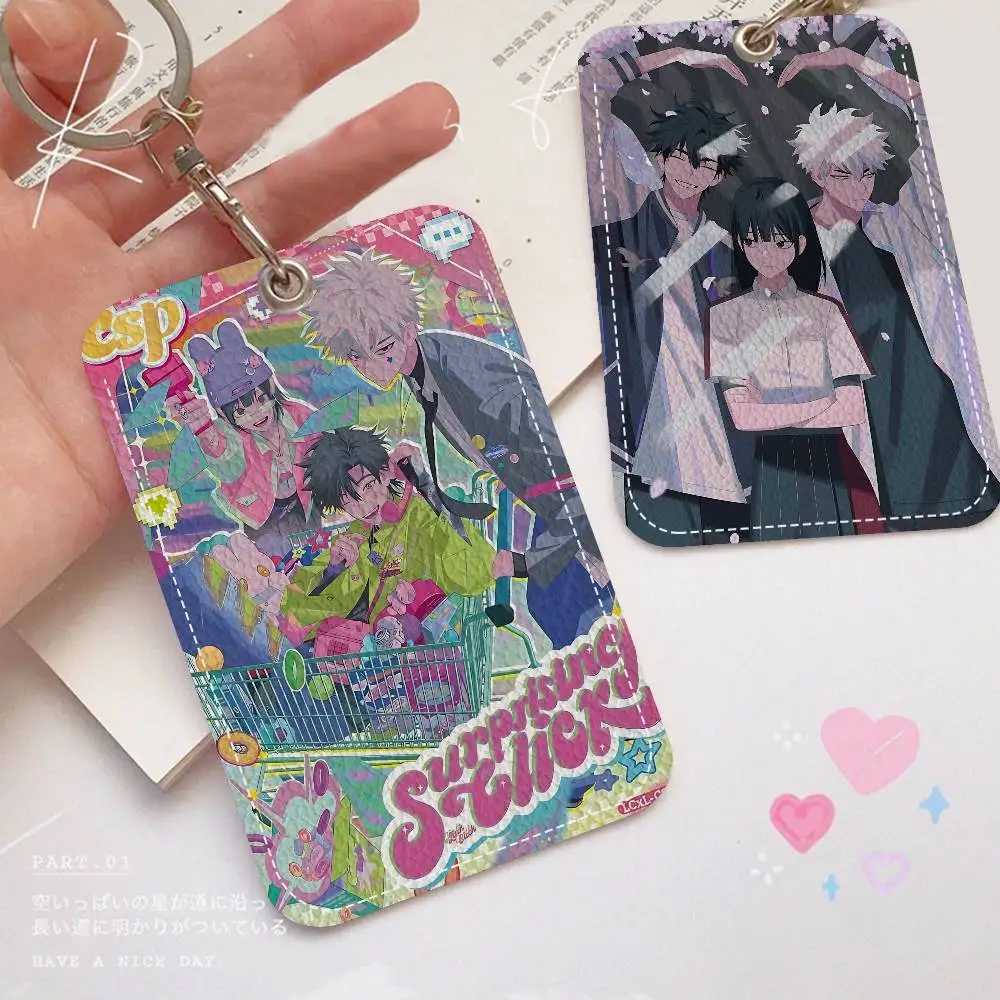 Popular Anime Link-Click Holder Keychain With Keychain For Access Card Bus Pass & Card Credit ID Bank Card Protective Case