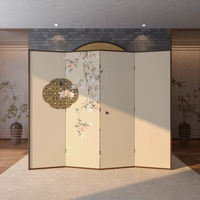 Living room, bedroom, occluded entry porch, folding mobile folding screen double-sided