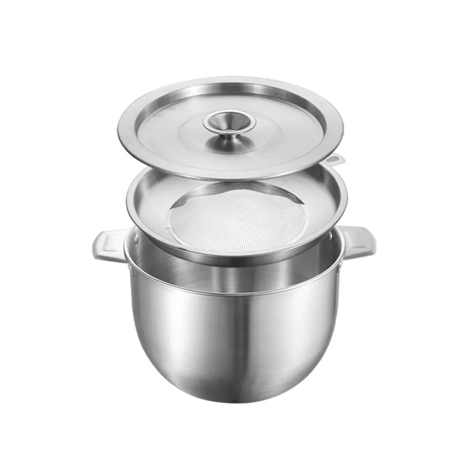 Bacon Grease Lid Oil Filter Pot Stainless Steel Bacon Grease Saver Part Name Prevents Leakage Comfortable Grip