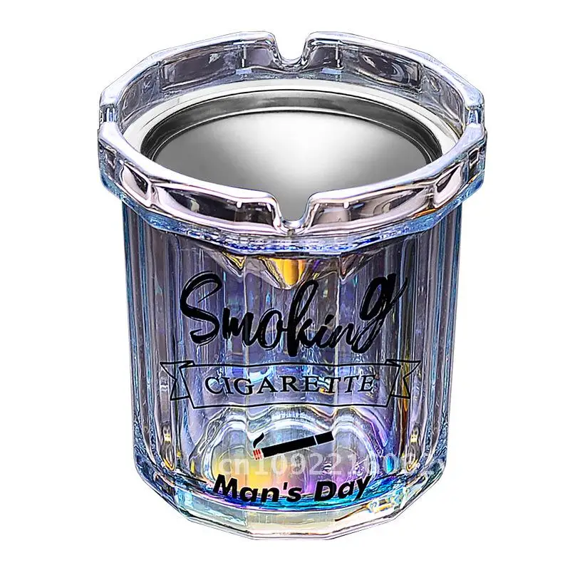 

Креативная пепельница из нержавеющей стали с крышкой, противолетающая воронка, ветрозащитная чашка для сигарет для офиса, индивидуальный модный дизайн