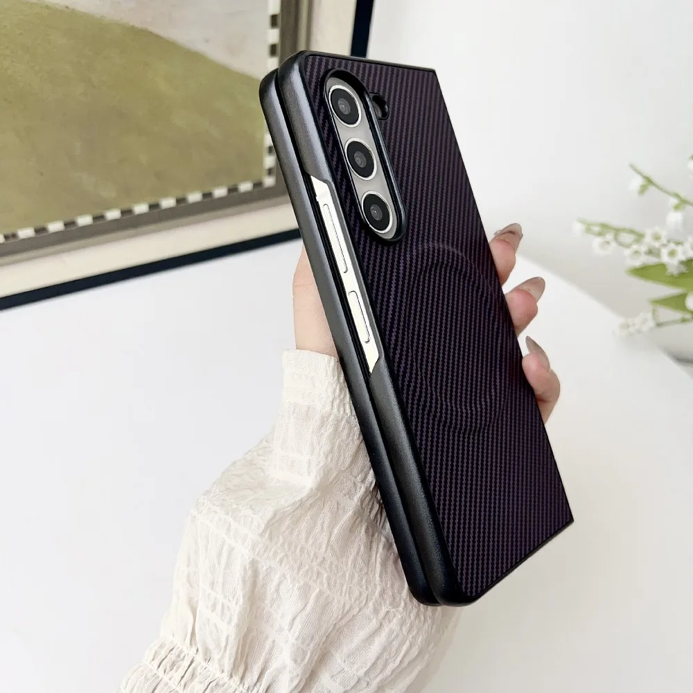 Magnetic Case for Samsung Galaxy Z Fold 6 5 4 3 Cover Carbon Fiber Soft TPU Shell for Magsafe Charge Anti-knock Folding Fundas