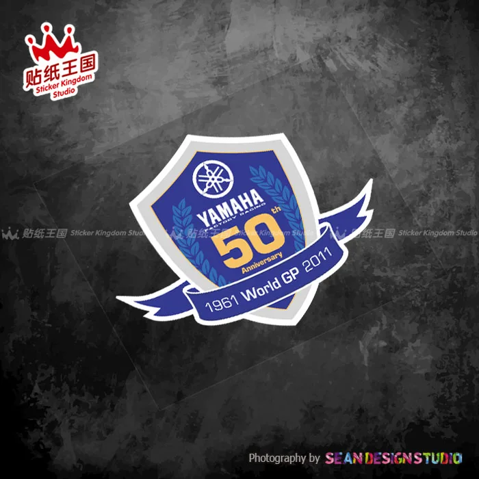 لياماها YZF R1 R6 R3 FZ01 MT10 MT09 MT07 MT03 مصنع سباق 50th العالم gp دراجة نارية ملصق الشارات مقاوم للماء 10